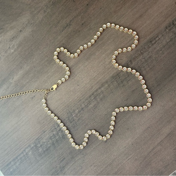 Ella Stein Elegant Gold Diamond Tennis Necklace - Picture 9 of 10